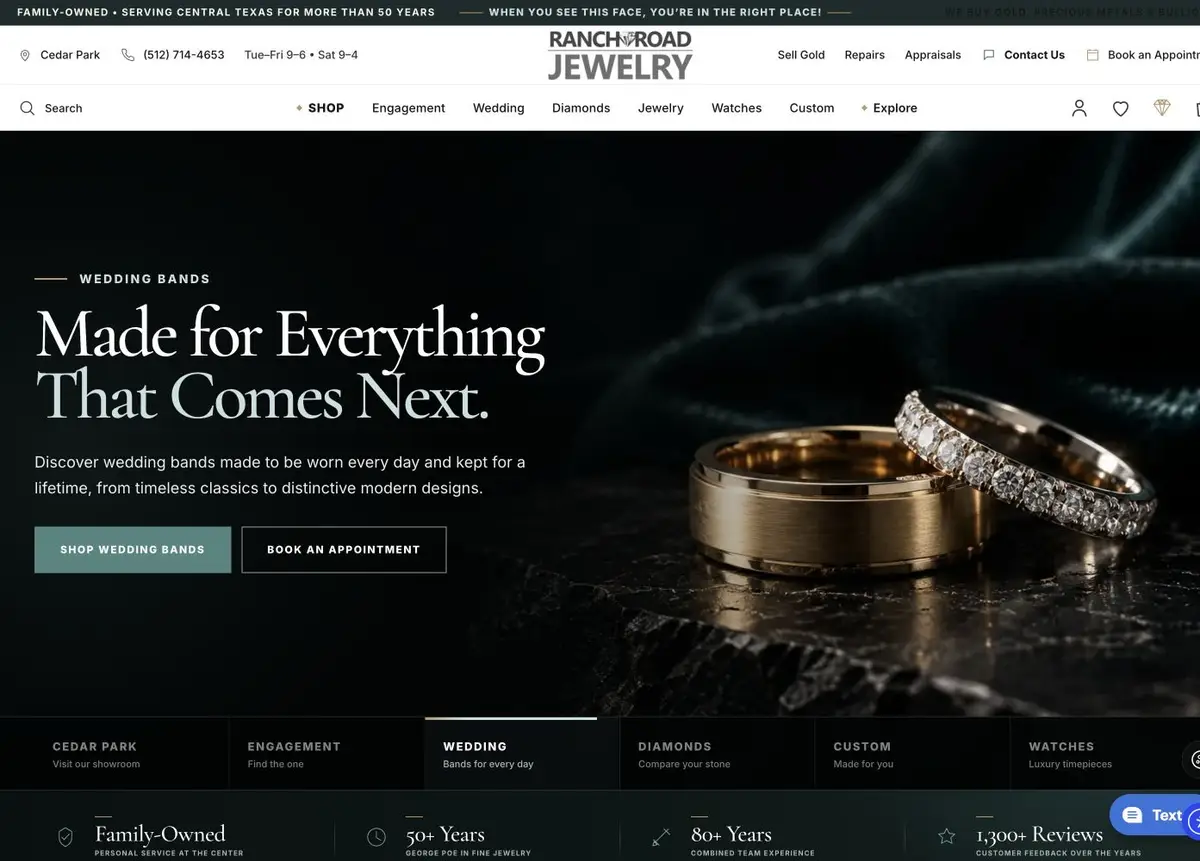 home 28 Ranch Road Jewelry website designed by The Omni Shot