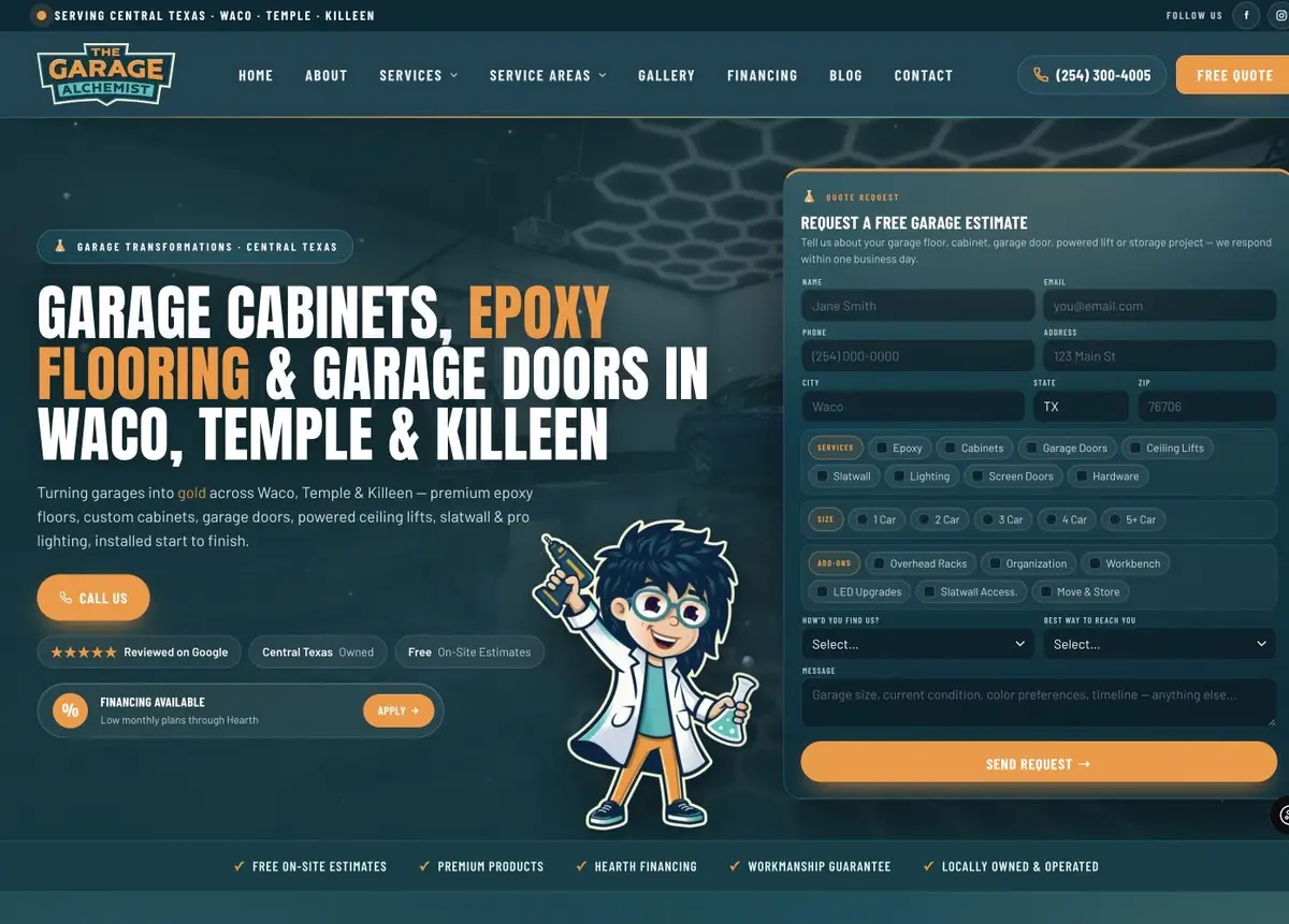 home 30 The Garage Alchemist website designed by The Omni Shot