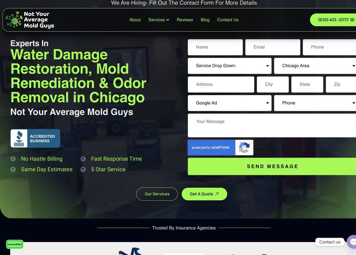 home 35 Not Your Average Mold Guys website designed by The Omni Shot