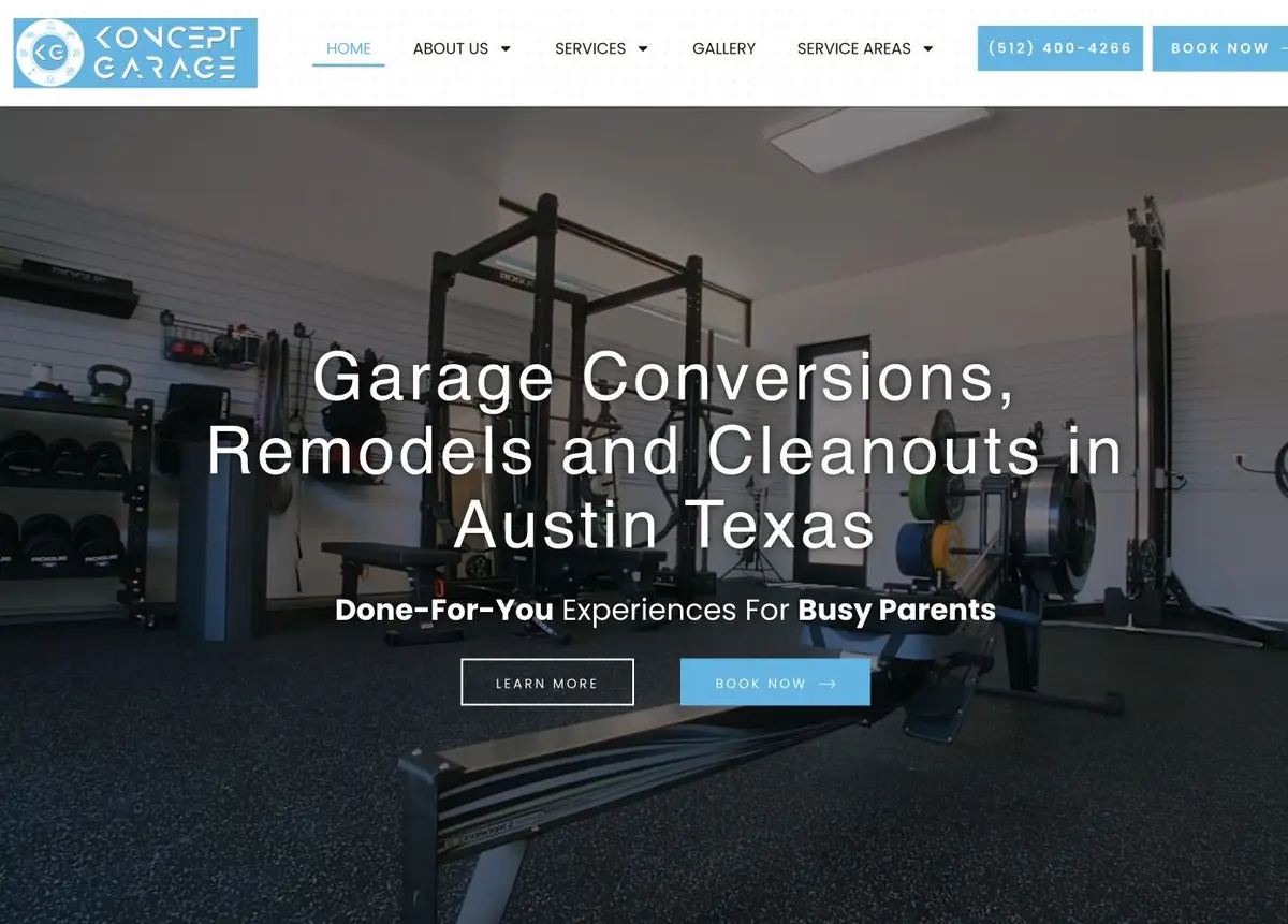 home 37 Koncept Garage website designed by The Omni Shot