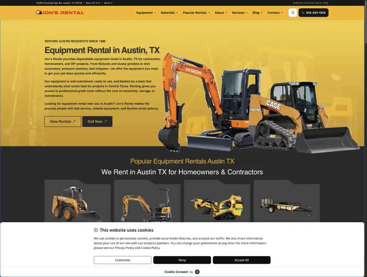 home 34 Jon’s Rental website